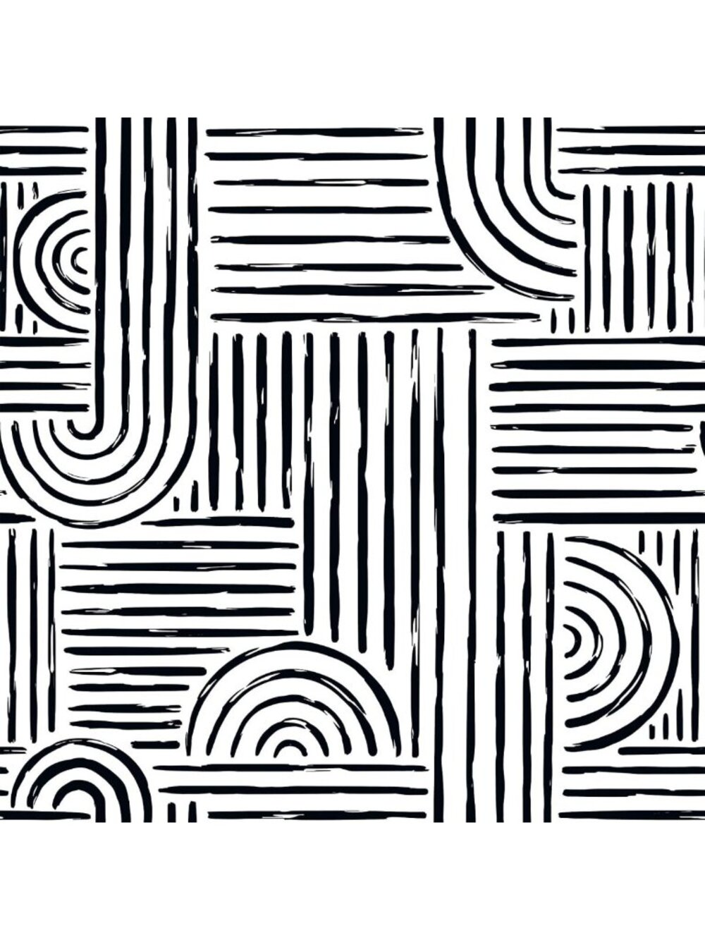 VEELIKE Modern Geometric Wallpaper Peel and Stick Black and White Art Deco
